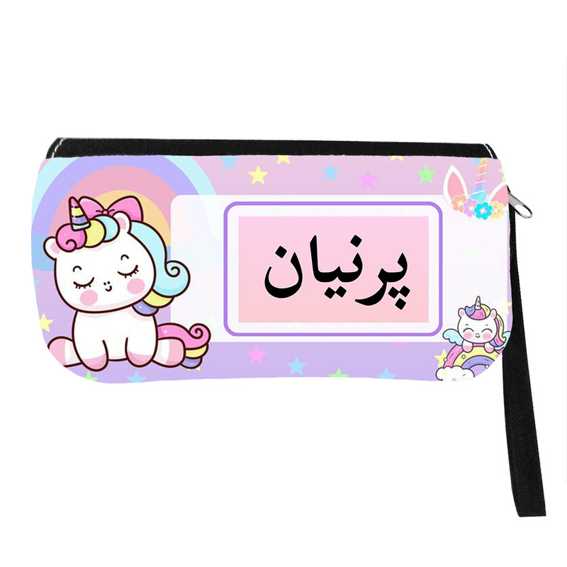 جامدادی مدل اسم شخصی طرح تک شاخ یونیکورن اسم پرنیان کد 0772