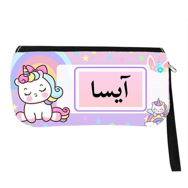 جامدادی پاد آفرین مدل فانتزی طرح کارتونی دخترانه اسم آیسا کد p444