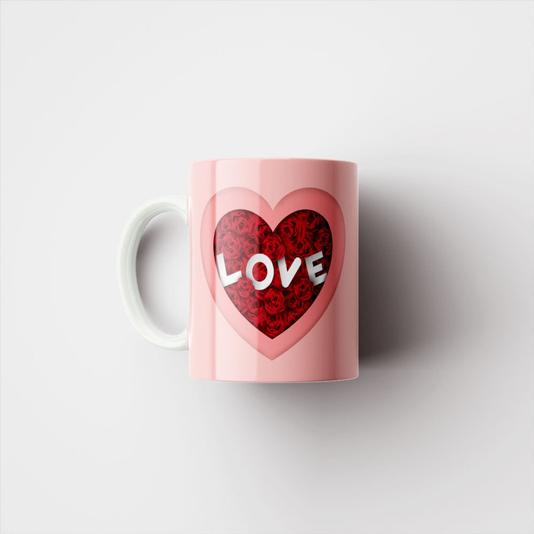 ماگ پادآفرین مدل عشق طرح قلب LOVE کد p6335