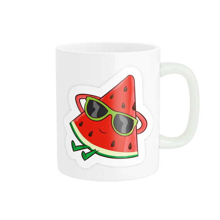 ماگ پادآفرین مدل یلدایی شب یلدا شب چله طرح انار و هندوانه کد p2659