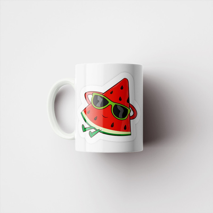 ماگ پادآفرین مدل یلدایی شب یلدا شب چله طرح انار و هندوانه کد p2659