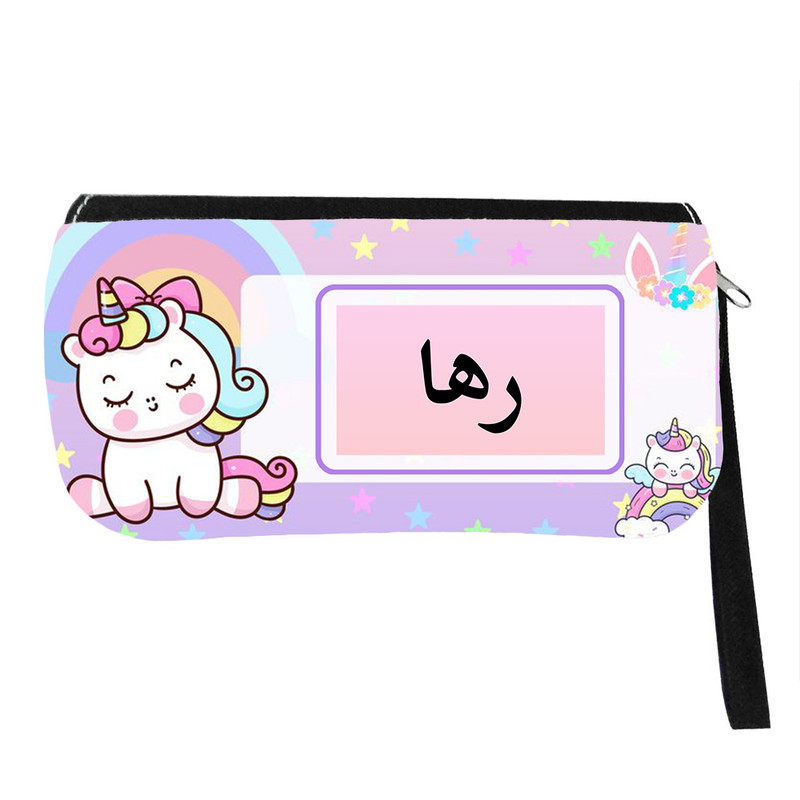 جامدادی پاد آفرین مدل فانتزی طرح کارتونی تک شاخ دخترانه اسم رها کد 487