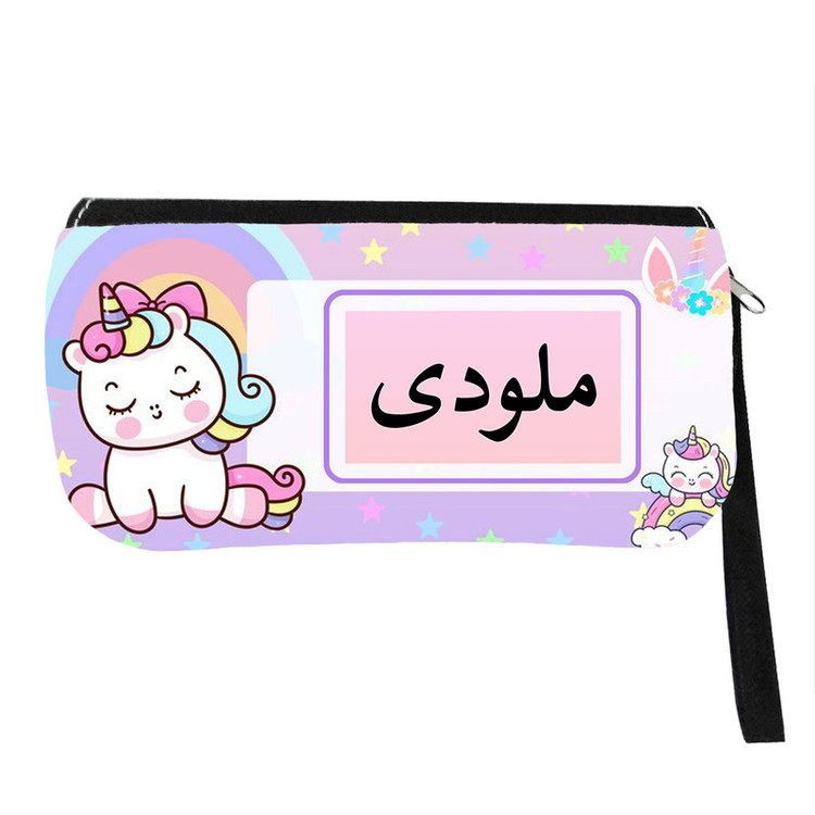 جامدادی پاد آفرین مدل فانتزی طرح کارتونی تک شاخ دخترانه اسم ملودی کد p623