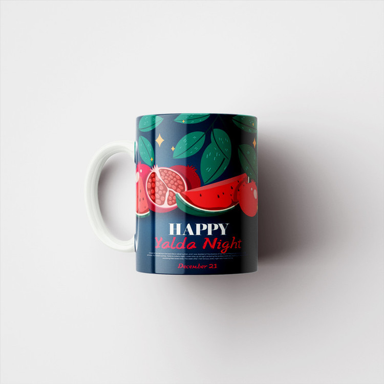 ماگ پادآفرین مدل شب یلدا مبارک طرح یلدایی کد p1334