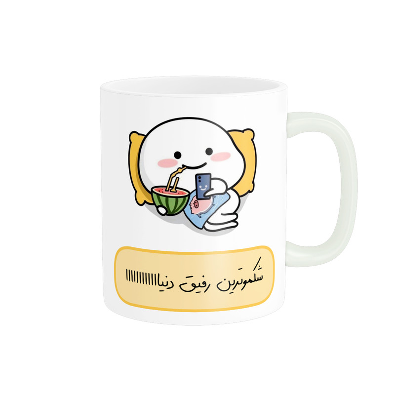 ماگ پاد آفرین مدل فانتزی طرح شکمو ترین رفیق دنیا کد p11788