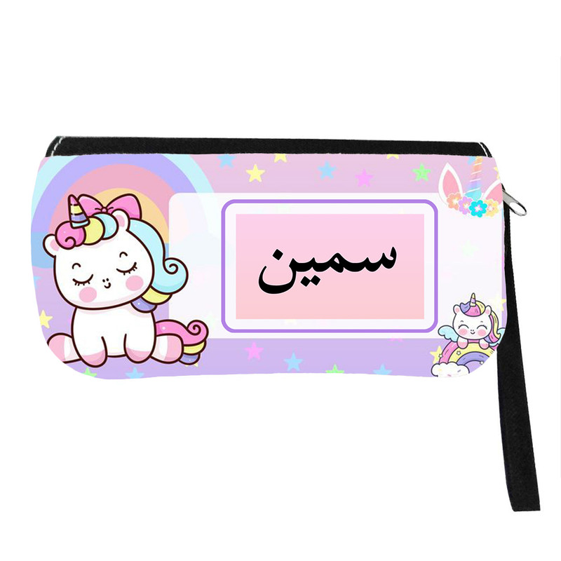 جامدادی پاد آفرین مدل فانتزی طرح کارتونی تک شاخ دخترانه اسم سمین کد 539