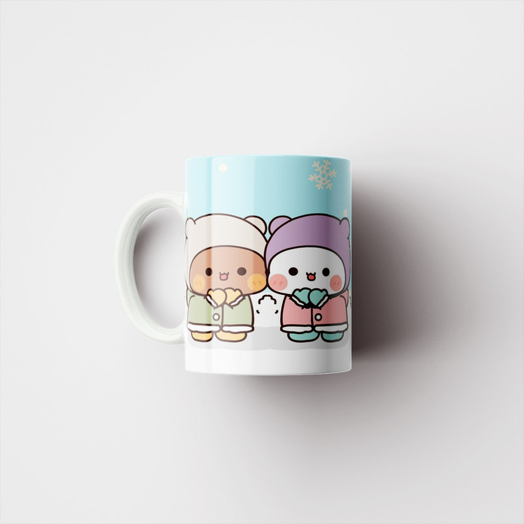 ماگ پاد آفرین مدل فانتزی طرح عروسکی زمستونی ناز و کیوت کد p12068