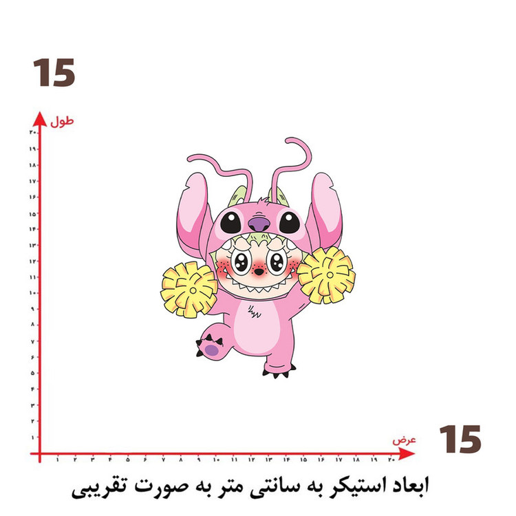 استیکر پارچه و لباس پاد آفرین طرح لبوبو کد 280