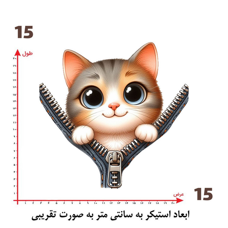 استیکر پارچه و لباس پاد آفرین طرح گربه کد 5337