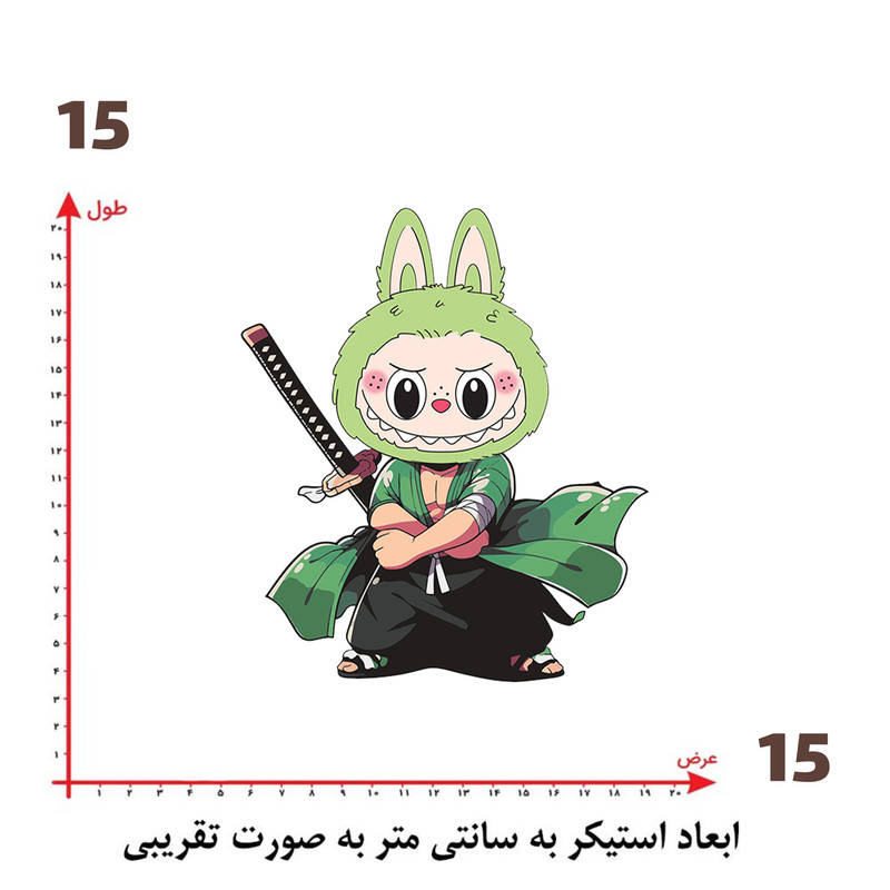 استیکر پارچه و لباس پاد آفرین طرح لبوبو کد 264