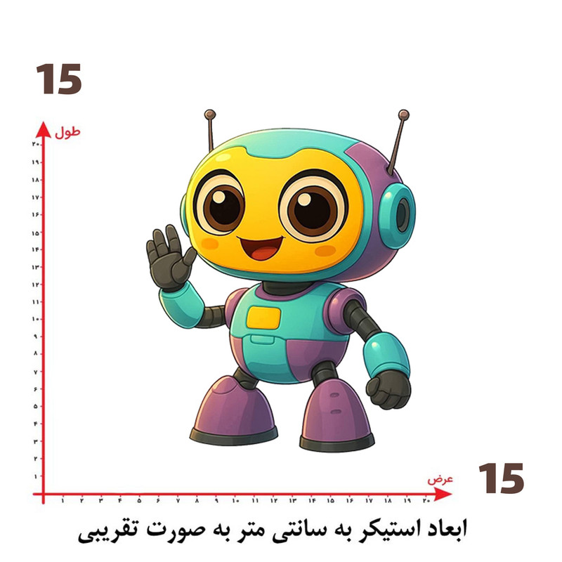 استیکر پارچه و لباس پاد آفرین طرح ربات کد 4676