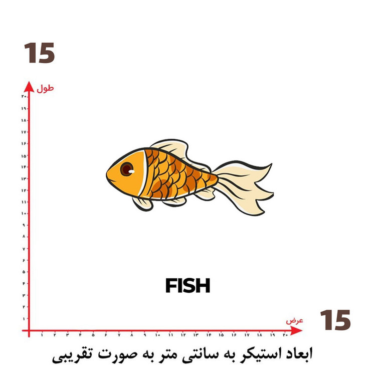 استیکر پارچه و لباس پاد آفرین طرح کارتونی ماهی کد 3064