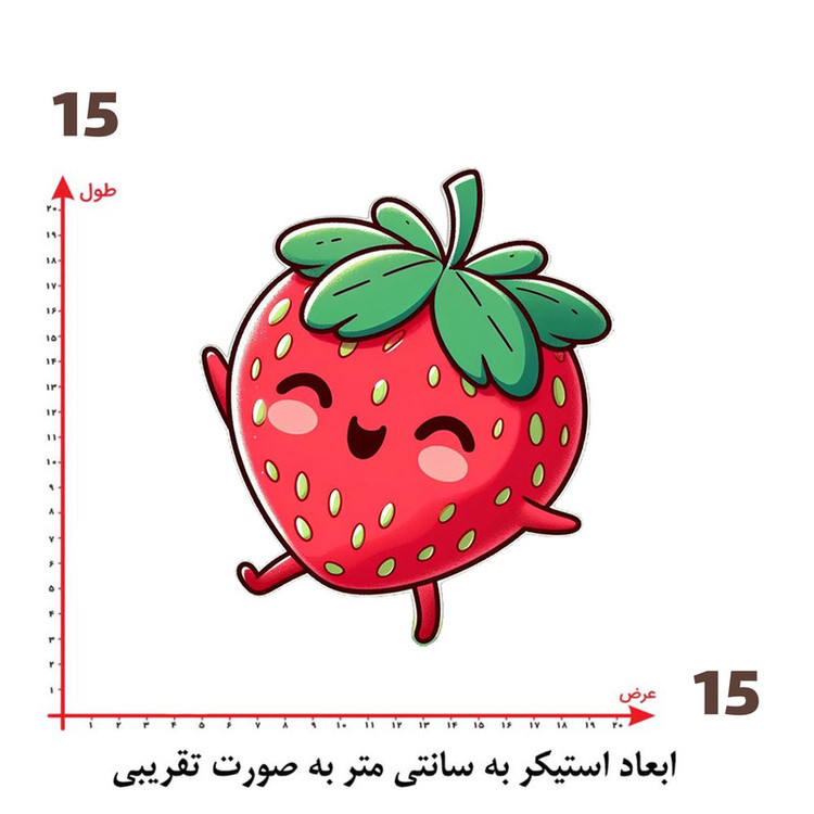 استیکر پارچه و لباس پاد آفرین طرح توت فرنگی کد 5333