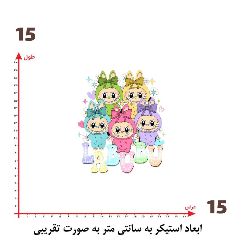 استیکر پارچه و لباس پاد آفرین طرح لبوبو کد 52