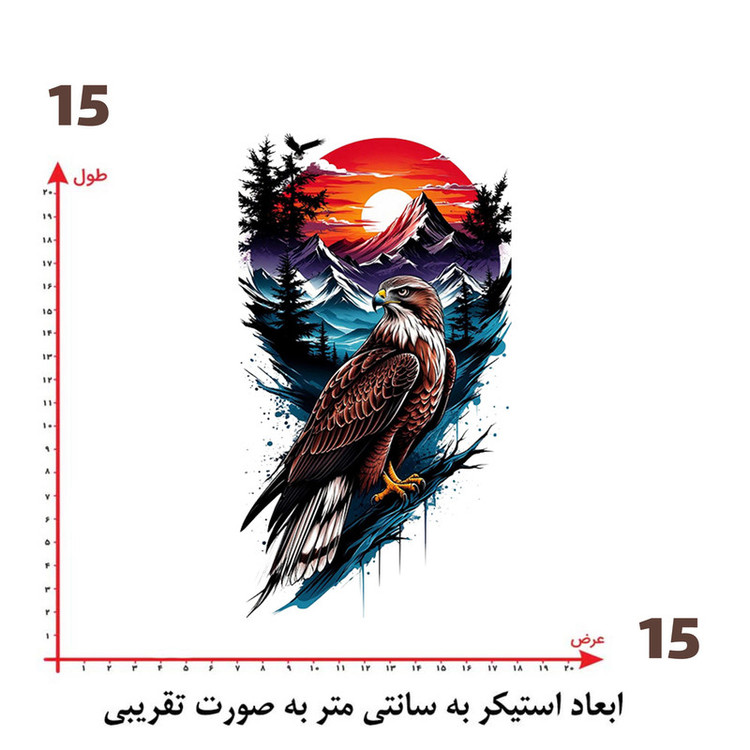 استیکر پارچه و لباس پاد آفرین طرح شاهین کد 3031