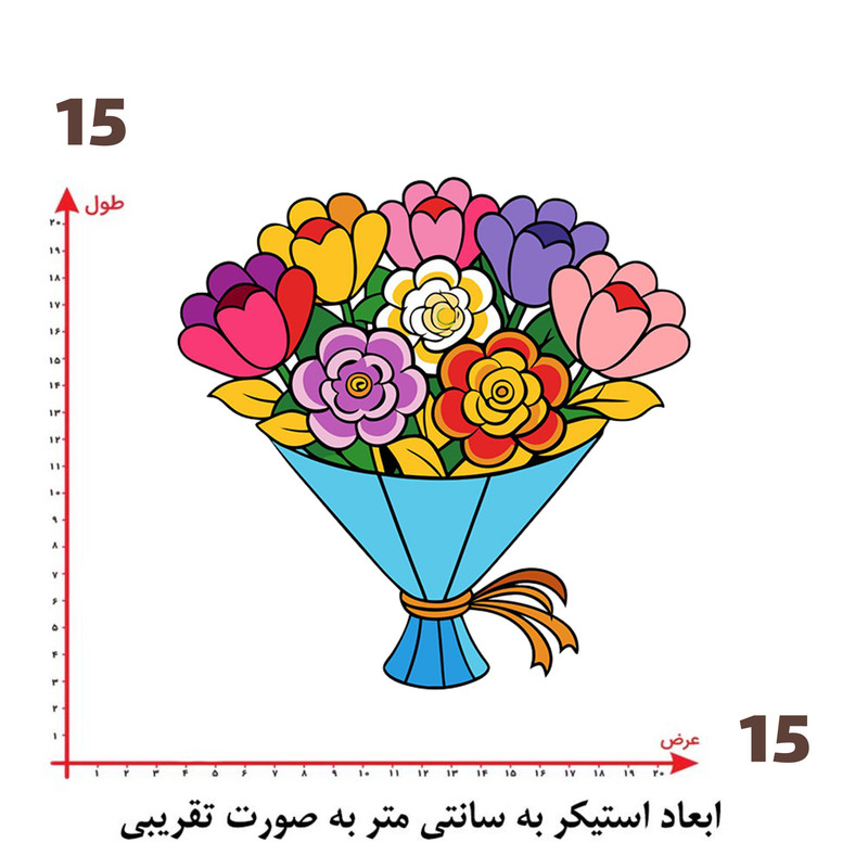 استیکر پارچه و لباس پاد آفرین طرح دسته گل کد 598