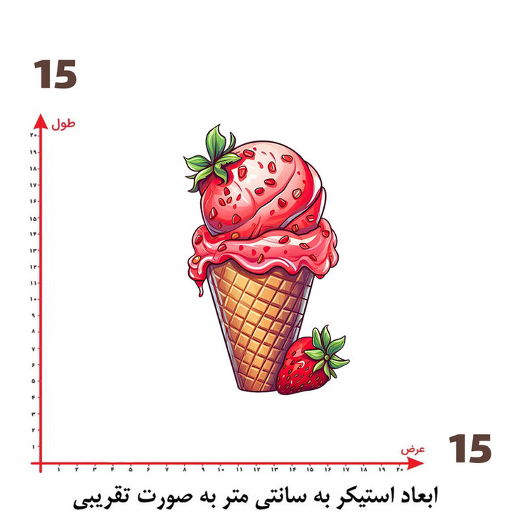 استیکر پارچه و لباس پاد آفرین طرح بستنی کد 5866