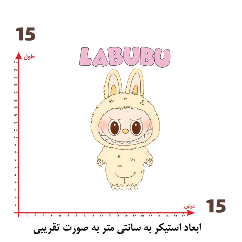 استیکر پارچه و لباس پاد آفرین طرح لبوبو کد 168
