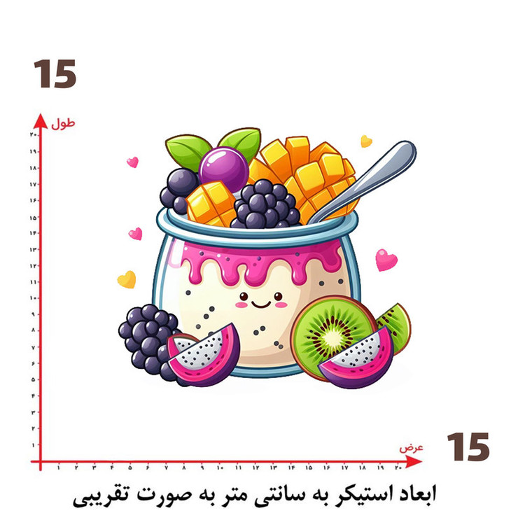 استیکر پارچه و لباس پاد آفرین طرح کارتونی میوه کد 5787
