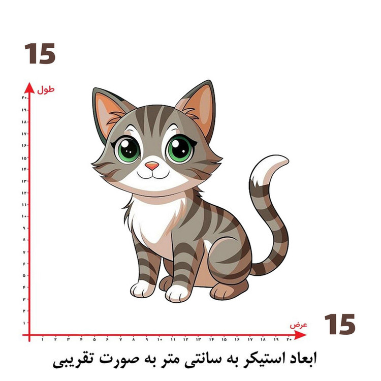استیکر پارچه و لباس پاد آفرین طرح گربه بامزه کد 2871