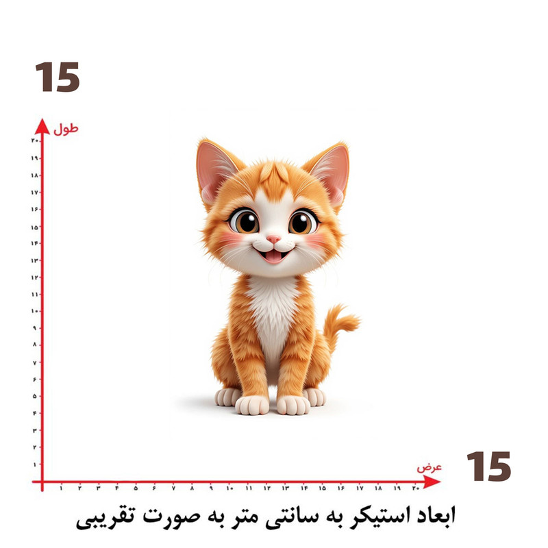 استیکر پارچه و لباس پاد آفرین طرح گربه بامزه کد 1314