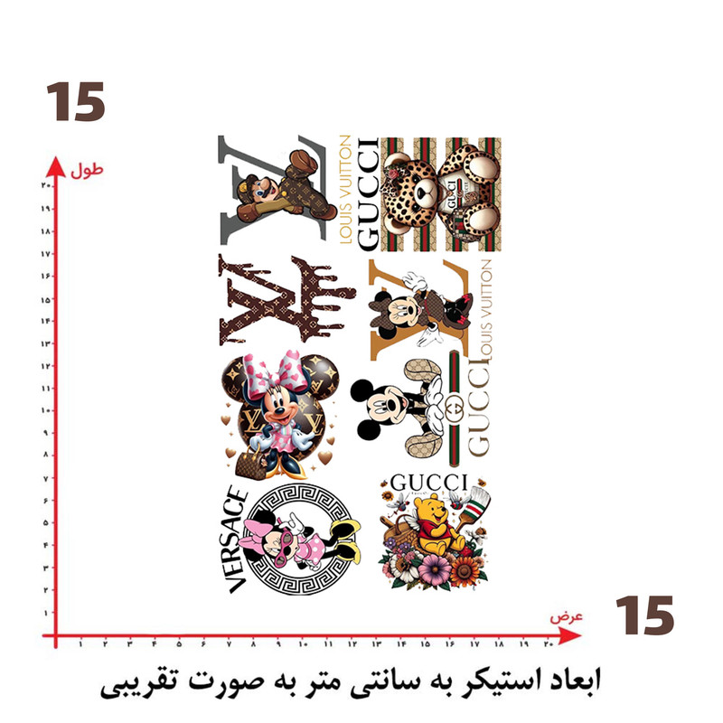 استیکر پارچه و لباس پاد آفرین طرح میکی موس کد 2122