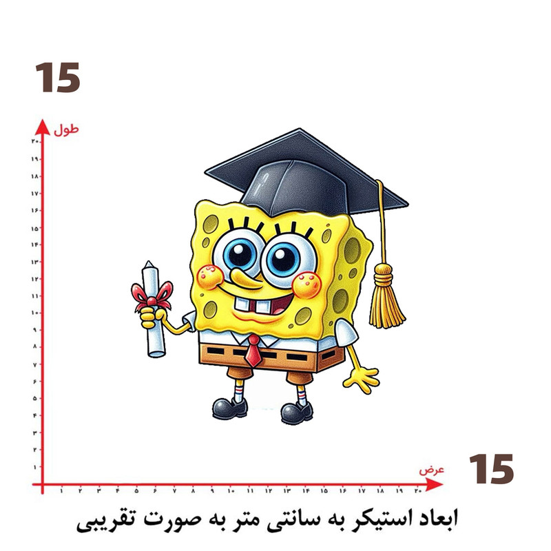 استیکر پارچه و لباس پاد آفرین طرح باب اسفنجی کد 1837