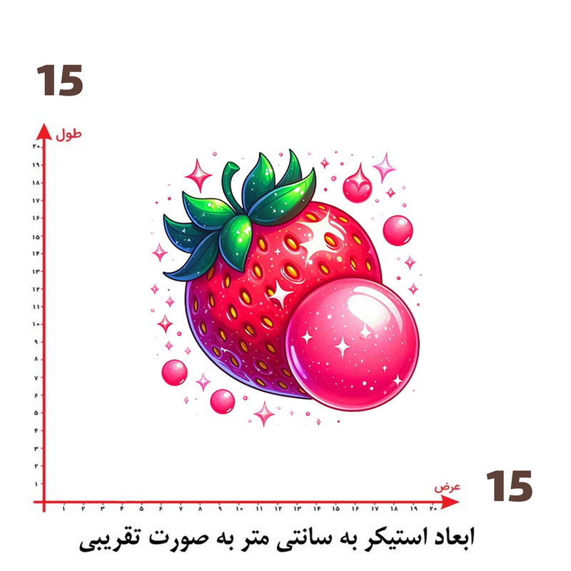 استیکر پارچه و لباس پاد آفرین طرح توت فرنگی کد 3564