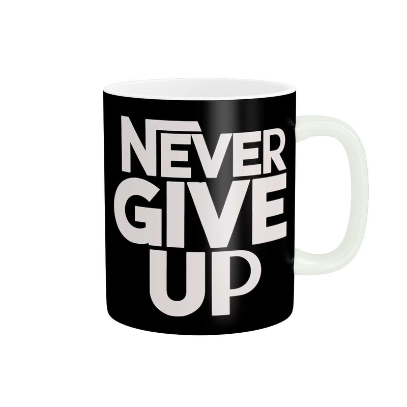 ماگ پاد آفرین طرح جمله انگیزشی  Never give up کد 2013