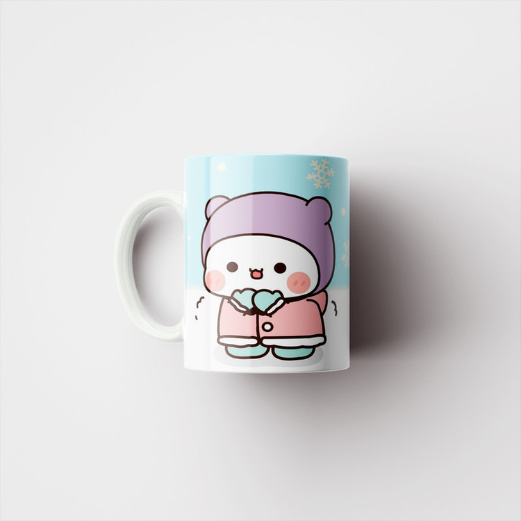 ماگ پاد آفرین مدل فانتزی طرح عروسکی زمستونی ناز و کیوت کد p12069