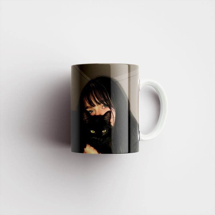 ماگ پاد آفرین طرح گربه و دختر چشم ابی کد 1271