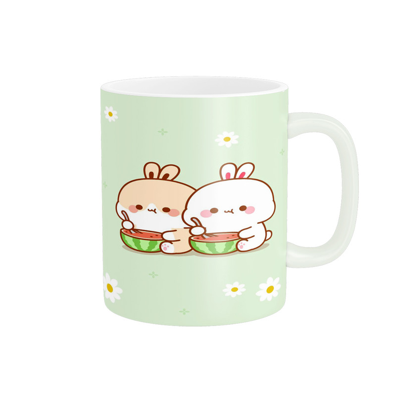 ماگ پادآفرین مدل یلدایی شب یلدا شب چله طرح انار و هندوانه کد p2683