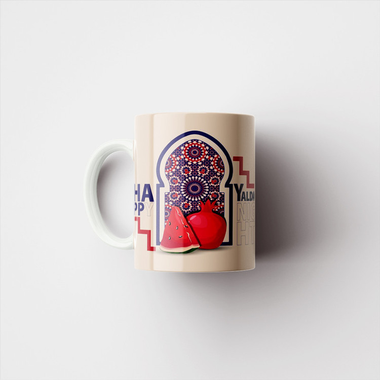 ماگ پادآفرین مدل شب یلدا مبارک طرح یلدایی کد p1309