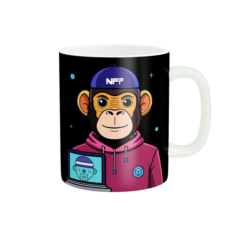 ماگ پادآفرین مدل NFT Bored Abe ان اف تی میمون کد 1603