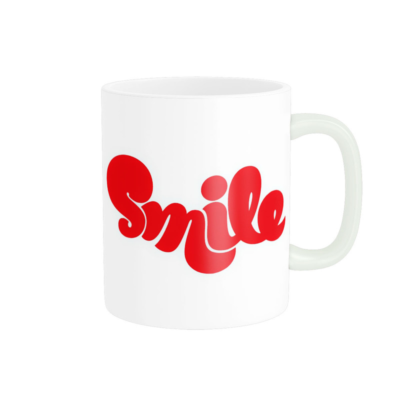 ماگ پاد آفرین مدل تایپوگرافی smile نوشته فانتزی کد 2063