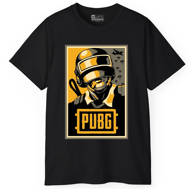 تی شرت آستین کوتاه یقه گرد مردانه پاد آفرین مدل پابجی PUBG کد 1668