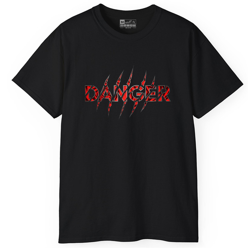 تی‌ شرت آستین کوتاه یقه گرد مردانه پاد آفرین مدل danger کد 1503