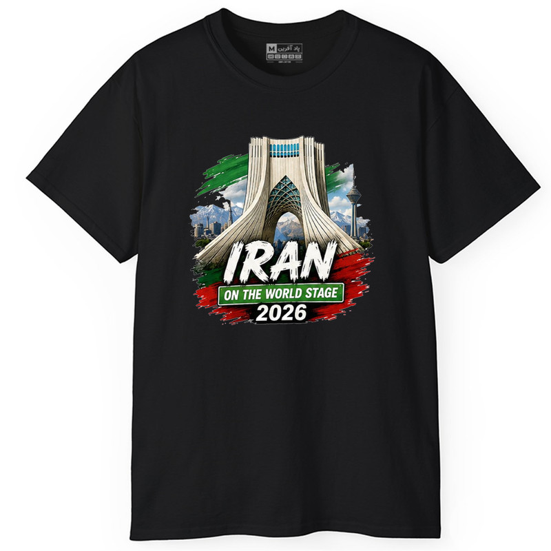 تی‌ شرت آستین کوتاه یقه گرد مردانه پاد آفرین مدل تهران برج آزادی کد 1216