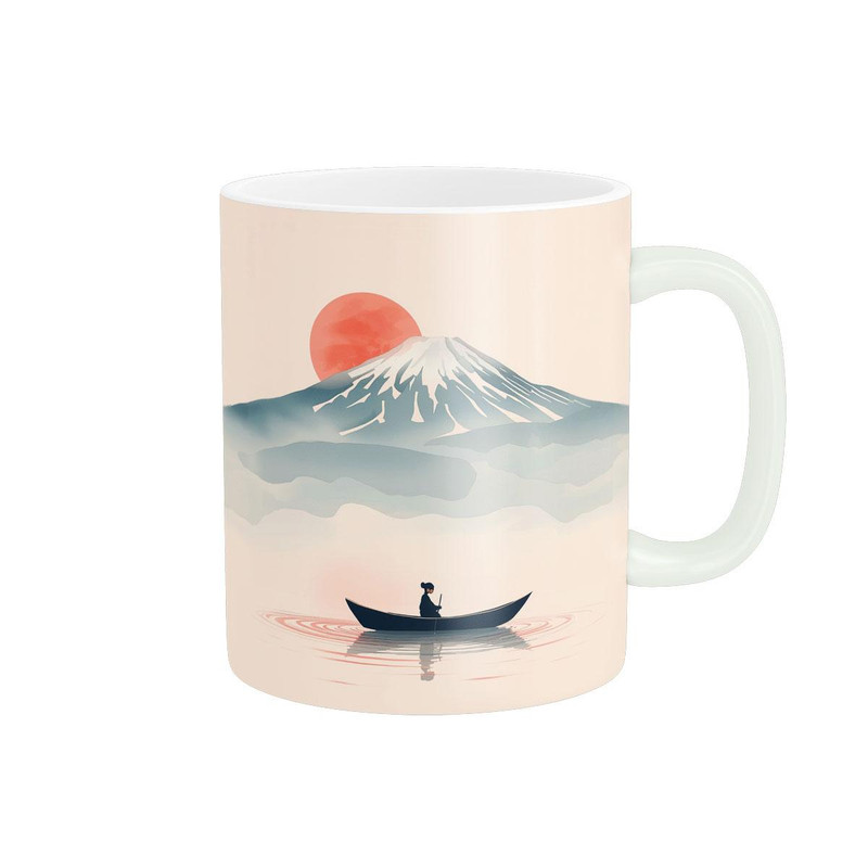 ماگ پاد آفرین مدل نقاشی غروب و قایق کد 44