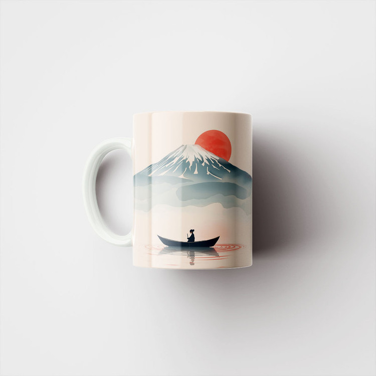 ماگ پاد آفرین مدل نقاشی غروب و قایق کد 44