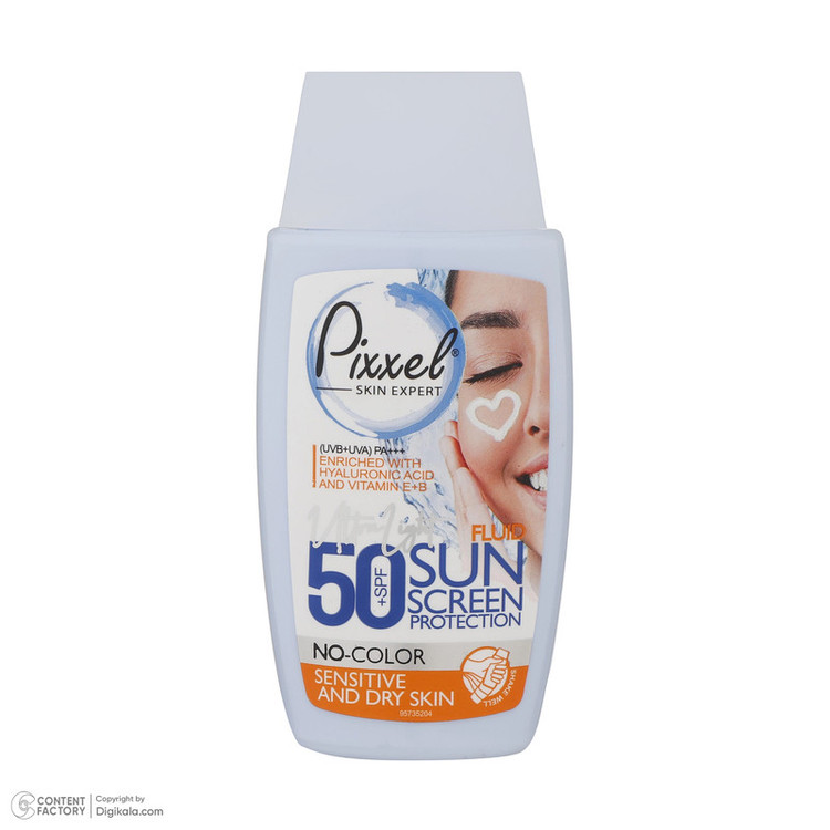 کرم ضدآفتاب بیرنگ پیکسل SPF50 مدل Sensitive، مناسب پوستهای خشک و حساس، حجم 50 میلیلیتر