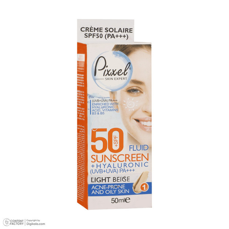 کرم ضدآفتاب رنگی پیکسل 50 SPFمدل LIGHT BEIGE مناسب برای پوستهای چرب، حجم 50 میلیلیتر