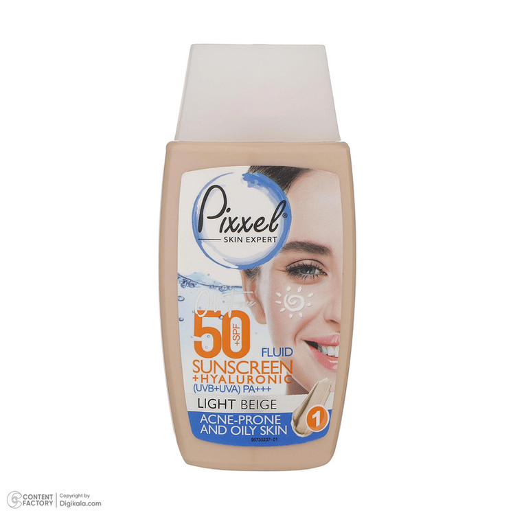کرم ضدآفتاب رنگی پیکسل 50 SPFمدل LIGHT BEIGE مناسب برای پوستهای چرب، حجم 50 میلیلیتر